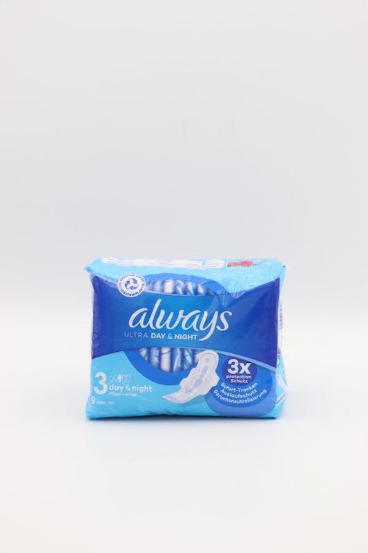 نوار بهداشتی آلویز Always Ultra Day & Night سایز 3 بالدار بسته 9 عددی