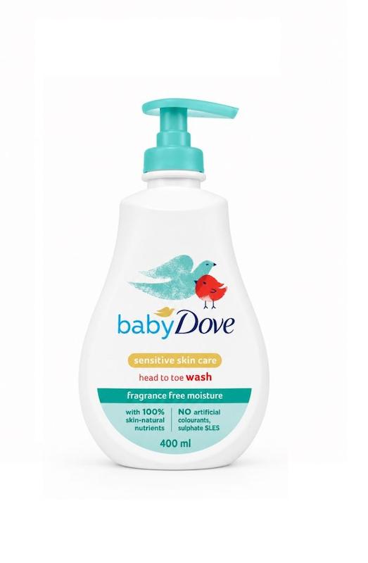 شوینده سر و بدن کودک بیبی داو Baby Dove Sensitive Skin Care Head To Toe Wash حجم 400 میلی‌لیتر