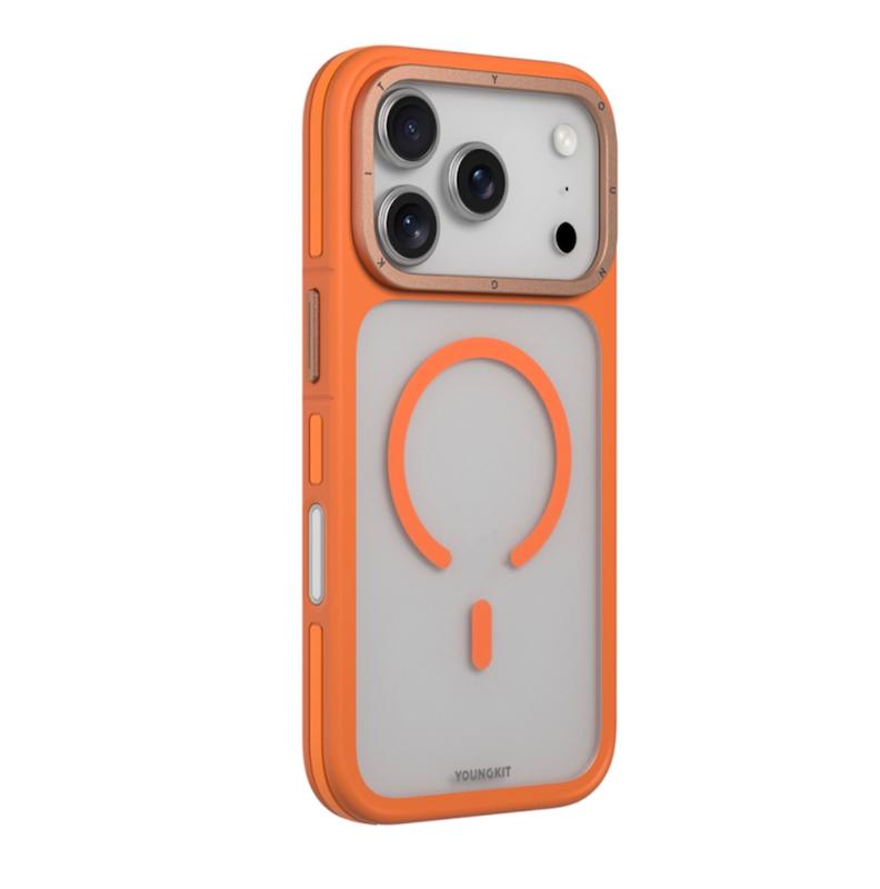 قاب یانگ کیت آیفون Youngkit مدل راک سند رنگ نارنجی مگ سیف ساپورت RockSand Collection With MagSafe
