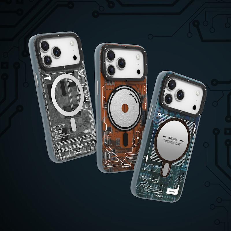 قاب یانگ کیت سری تکنولوژی مگ سیف ساپورت سری Youngkit Technology Futuristic Circuit Upgraded Anti-Drop Impact Series Iphon 17