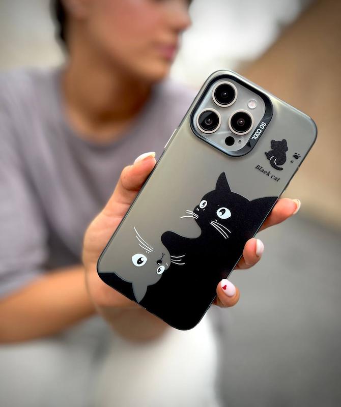 قاب سو کول So Cool گربه سیاه سفید آیفون