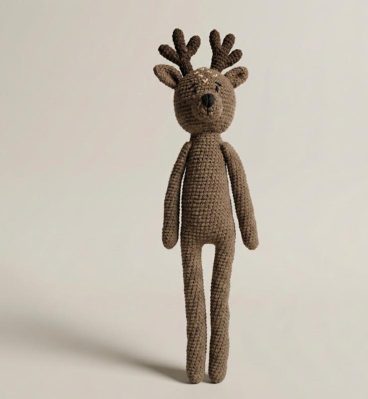 عروسک دست‌بافت مارال گوزنه