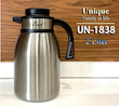 فلاسک 2 لیتر استیل دکمه وسط یونیک مدل UN-1838