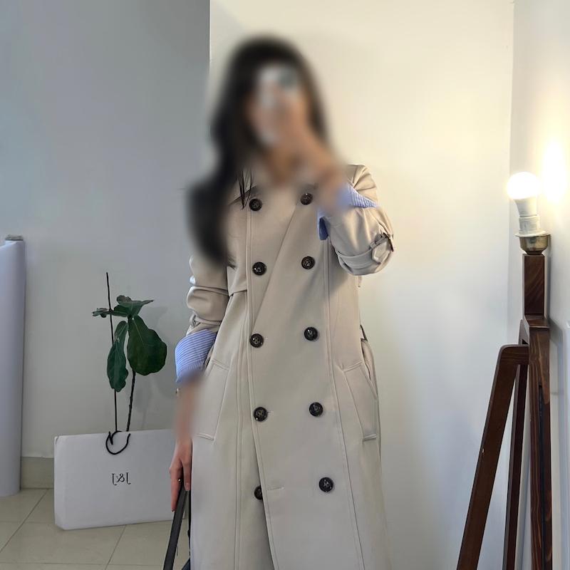 Bella overcoat استخواني 
