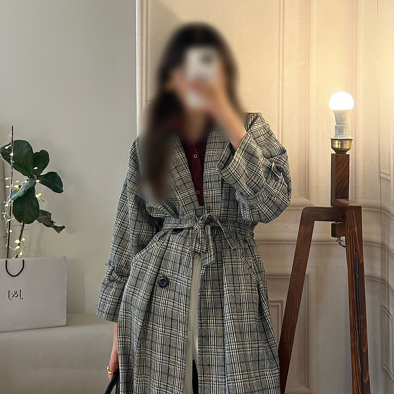 Preppy jina long overcoat 