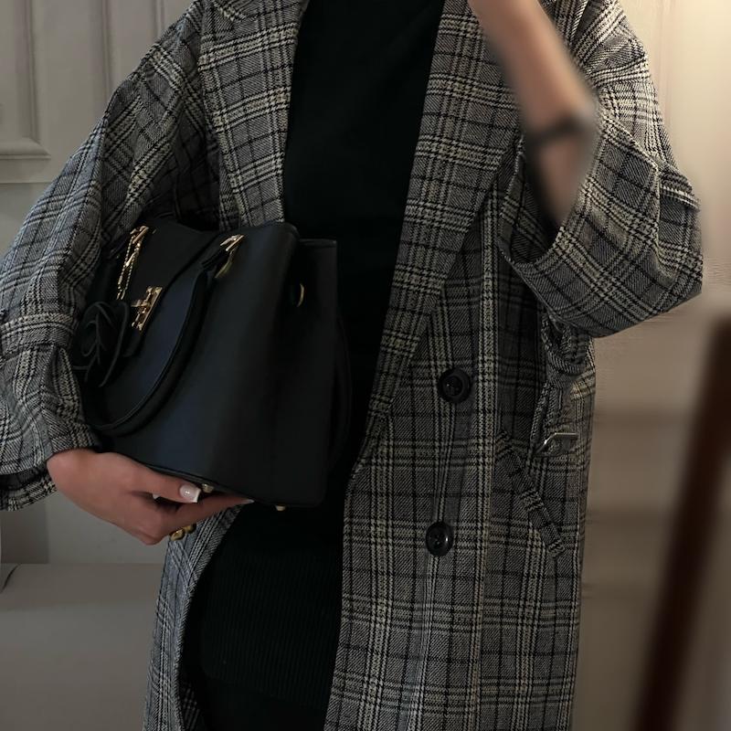 Preppy jina long overcoat 