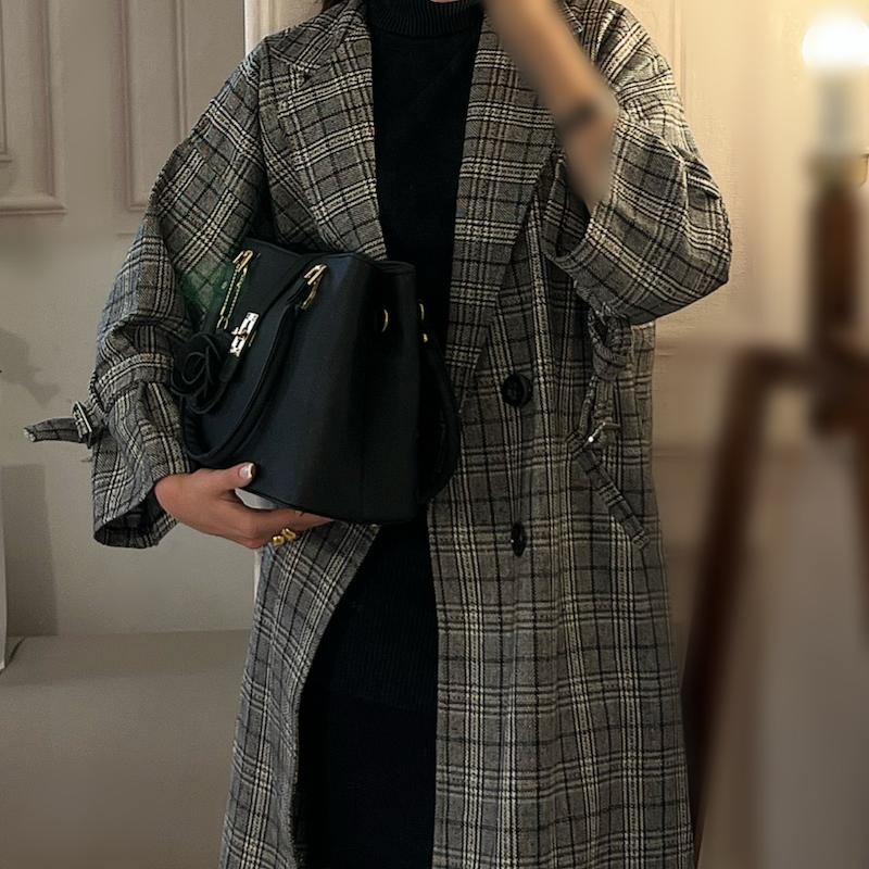 Preppy jina long overcoat 