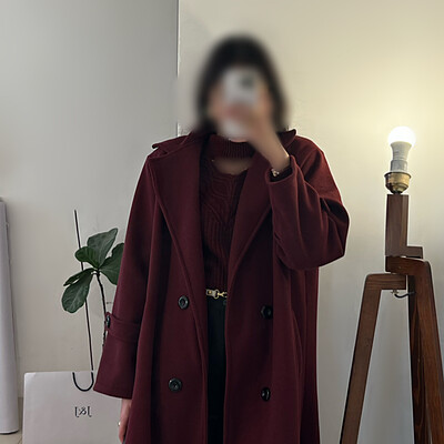 Jina cherry long overcoat 