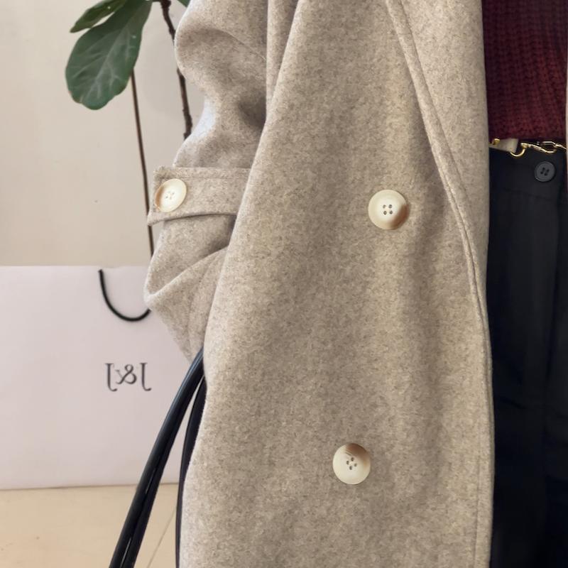 Jina cherry long overcoat 