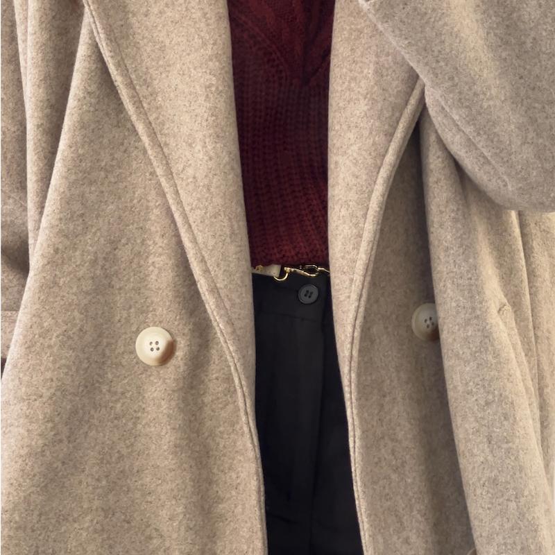 Jina cherry long overcoat 
