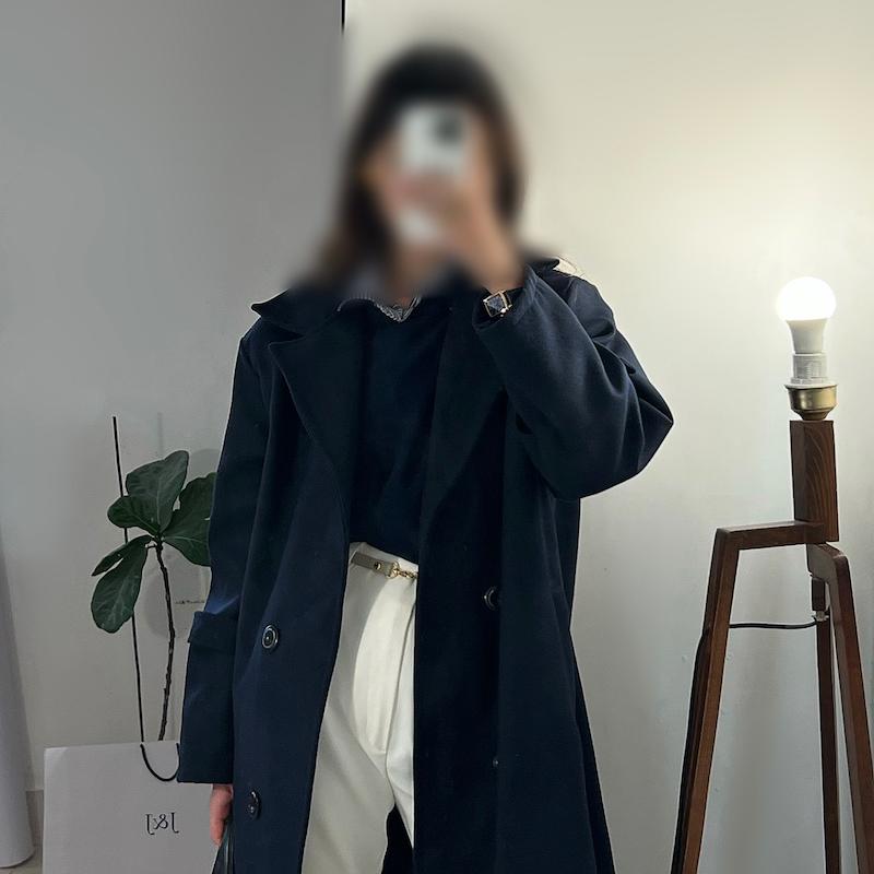Jina dark blue overcoat 