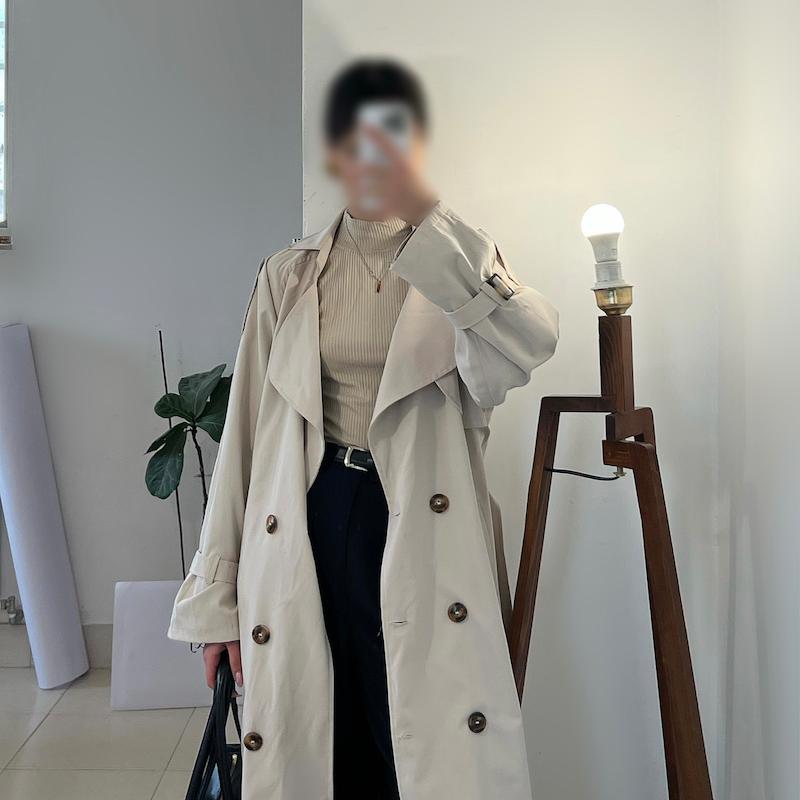 Double breasted trench soltera 