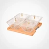 اردور خوری مربع دربدار پایه چوبی 4 عددی لیمون