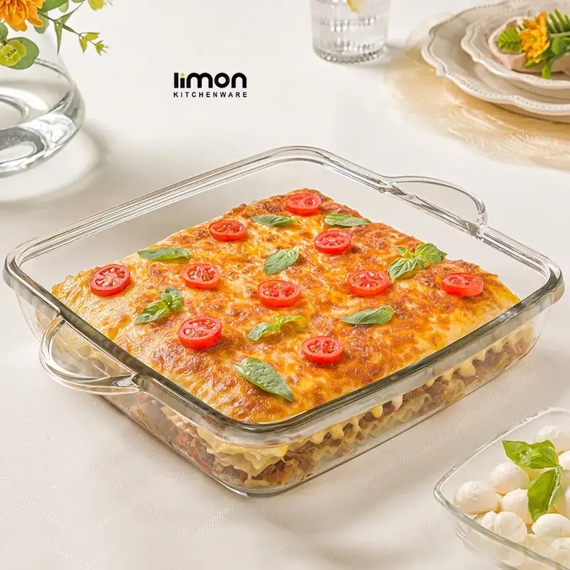 تابه چهارگوش شیشه‌ای 3 لیتر لیمون کد 2238