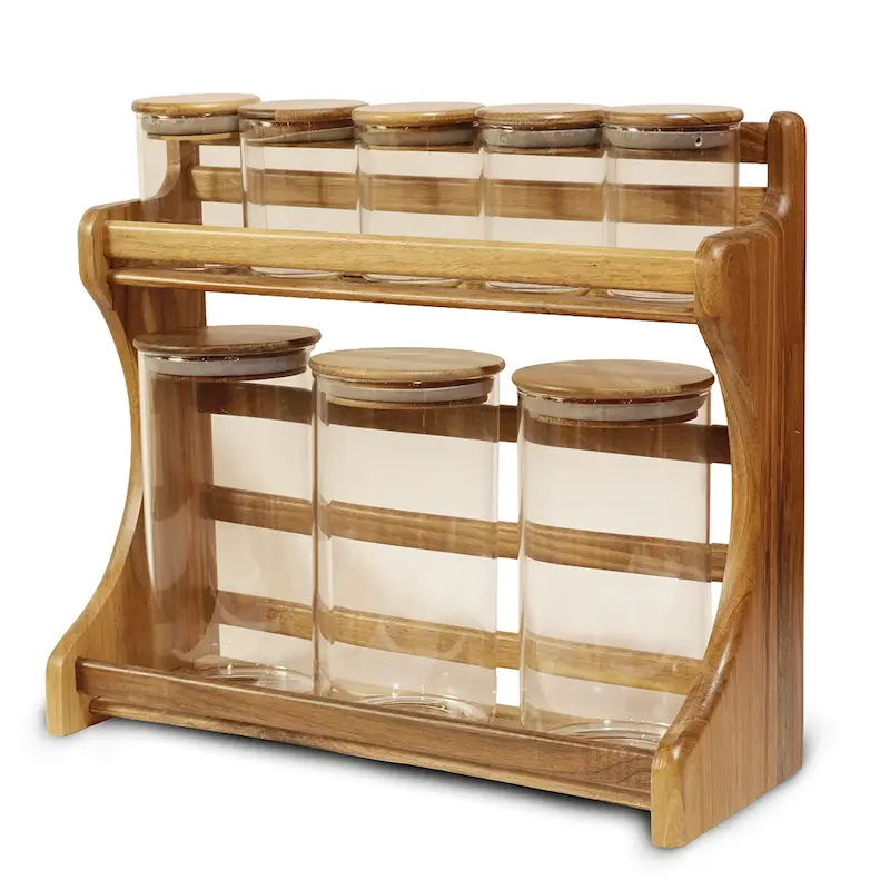 ست پاسماری چوب گردو ایستاده با شیشه پیرکس 3 میلی متری 