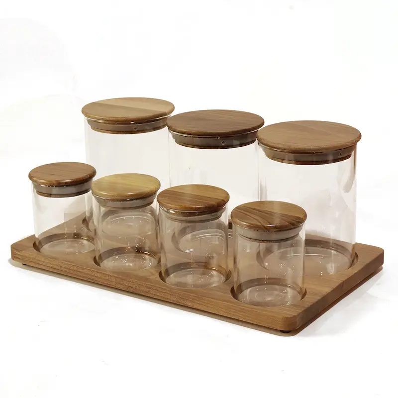 ست پاسماری با کفه چوب گردو و شیشه پیرکس 3 میل برند اما هوم 