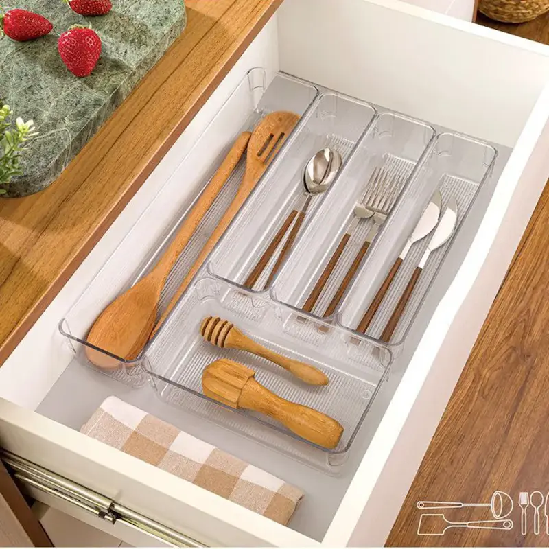 نظم دهنده 5 تیکه اکرولیک لیمون برای داخل کشو آشپزخانه