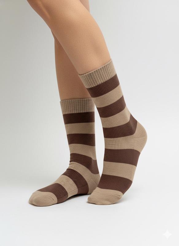 جوراب ساق بلند زنانه راه راه