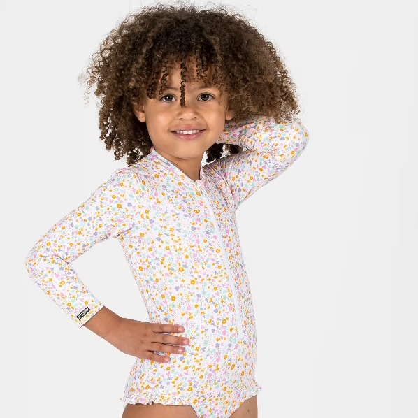 مایو پوشیده آستین بلند UV بچگانه برند دکتلون