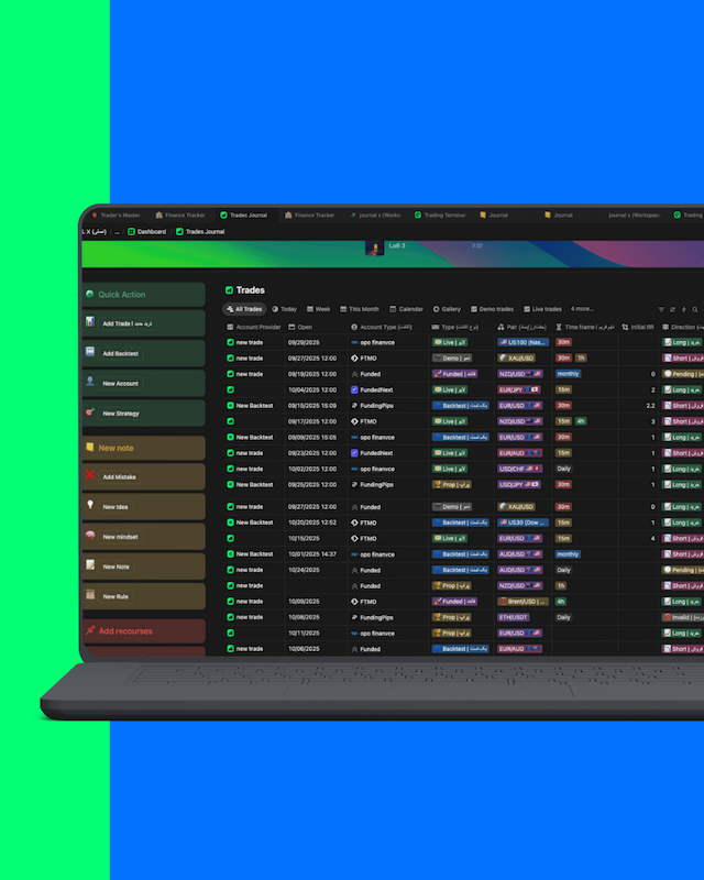 تمپلیت حسابداری معاملات