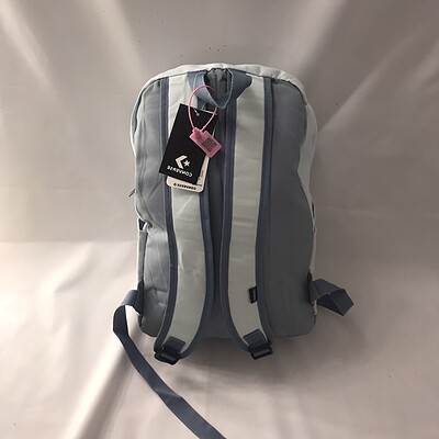 light blue backpack