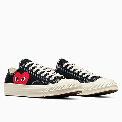 کانورس پلی بدون ساق مشکی/Converse x Comme des Garçons PLAY Chuck 70 Low Top