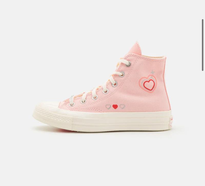 کانورس 1970 هارتس بسکت ساقدار/صورتی/pinki/ Converse 1970s HeartsBasket Hightop