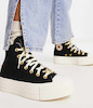 کانورس پلتفرم مشکی قلبی ساقدار | Converse Platform Hearts Black Hightop