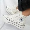 کانورس پلتفرم ستاره ای سفید ساقدار | Converse Platform Stars White Hightop