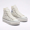 کانورس پلتفرم ستاره ای سفید ساقدار | Converse Platform Stars White Hightop