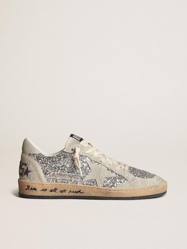 Golden Goose Women's Ball Star Glitter Low Top Sneakers/گلدن گوس نقره ای درجه 1 