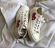 Converse x Comme des Garçons PLAY Chuck 70 High Top Cream/کانورس پلی بدون ساق کرم