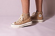 Beige platform converse