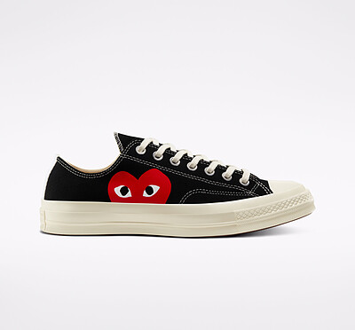 کانورس پلی بدون ساق مشکی/Converse x Comme des Garçons PLAY Chuck 70 Low Top