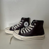 Dark maroon leather converse 