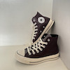 Dark maroon leather converse 