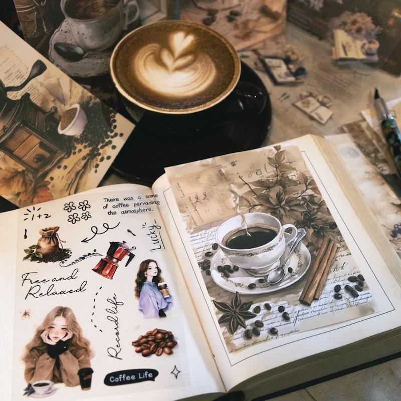پک ترکیبی استیکر سری Coffee meets Bookstore