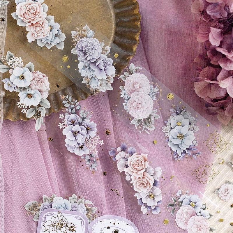 واشی شفاف طلاکوب Loidesign - stars and flowers