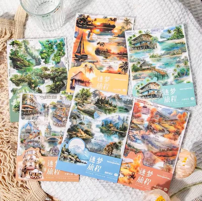 استیکر‌ منظره‌های طلاکوب سری ِ dream chasing journey