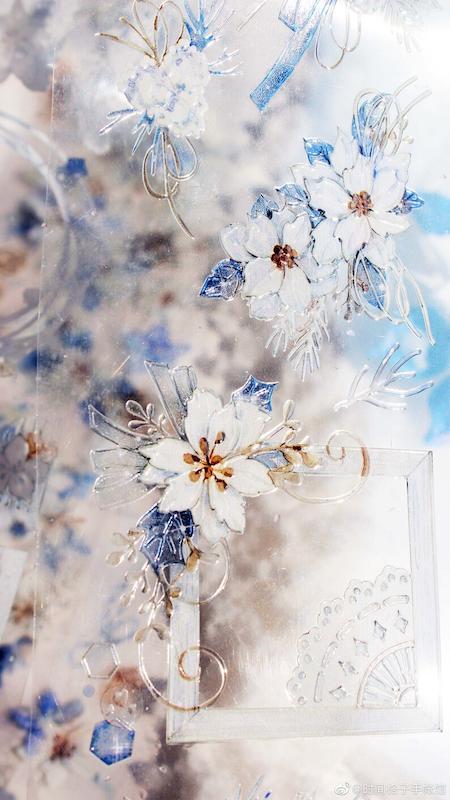 مجموعه PET tape کریستالی‌ زمستونی - مدل Iced flowers 