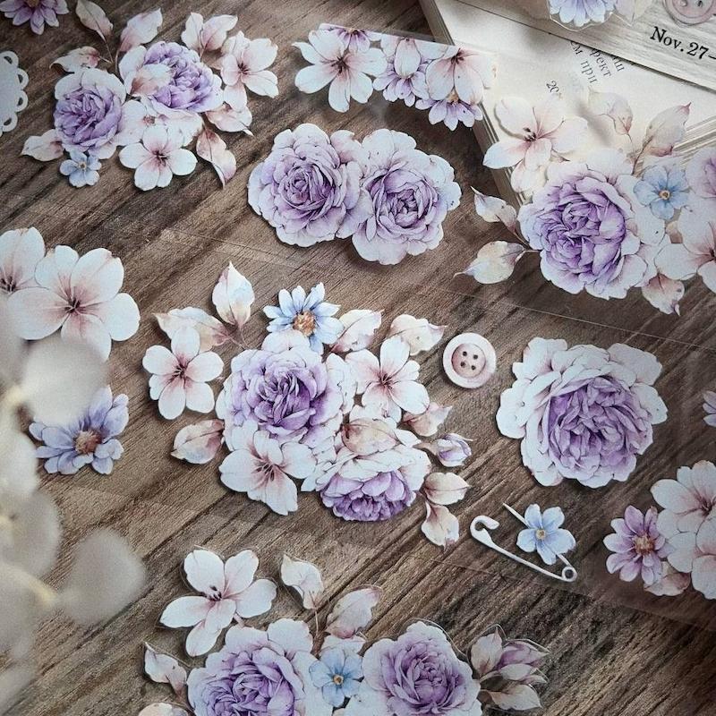 رول PET tape گل Dusk Mountain Purple ء