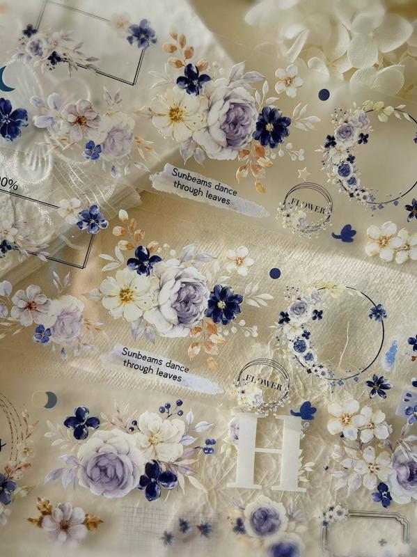 PET Tape گل آبی ملیح Blue Silence ء