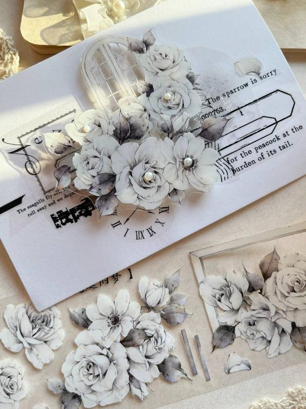 رول PET tape گل Flower Garden Old Dream ء