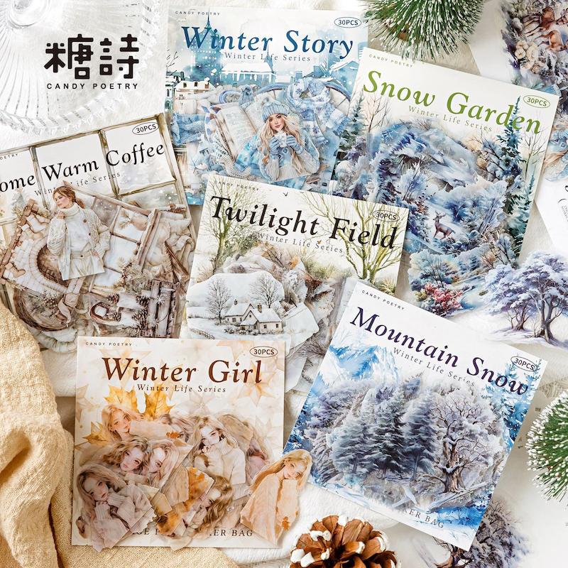 ست استیکر شفاف Winter Life Series