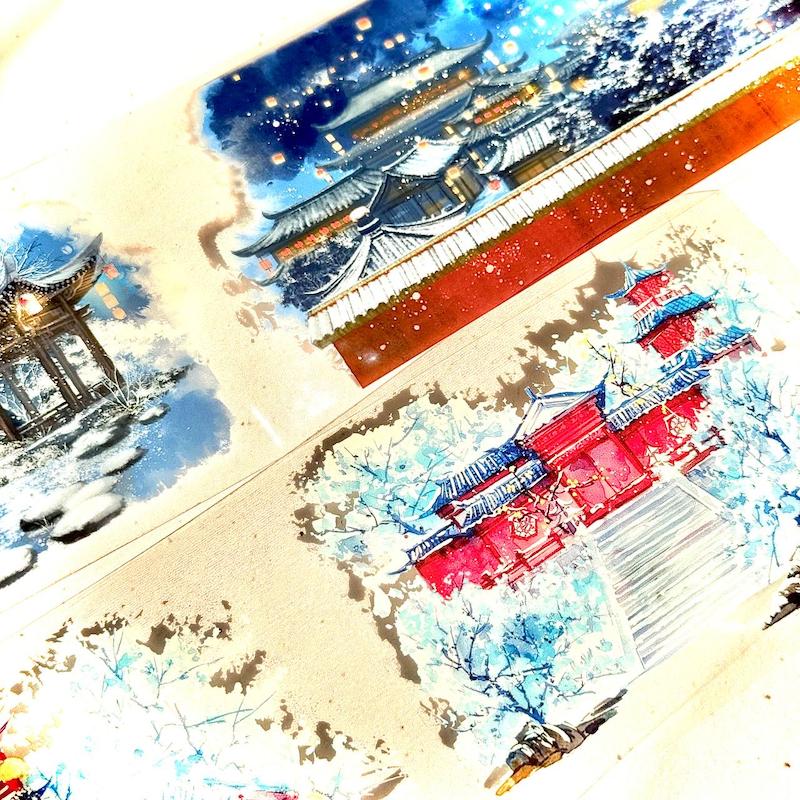 رول PET tape منظره زمستونی Snowy Night 