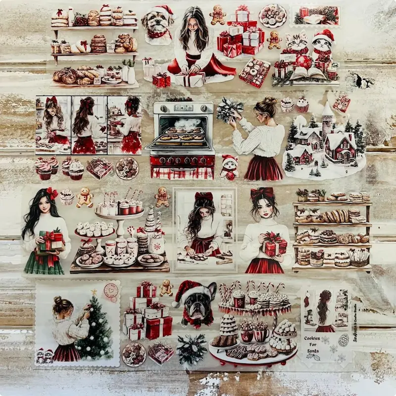 رول استیکر PET زمستونی Yuletide Baking 