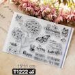 مهر سیلیکونی شفاف گل و پروانه - کد T1222