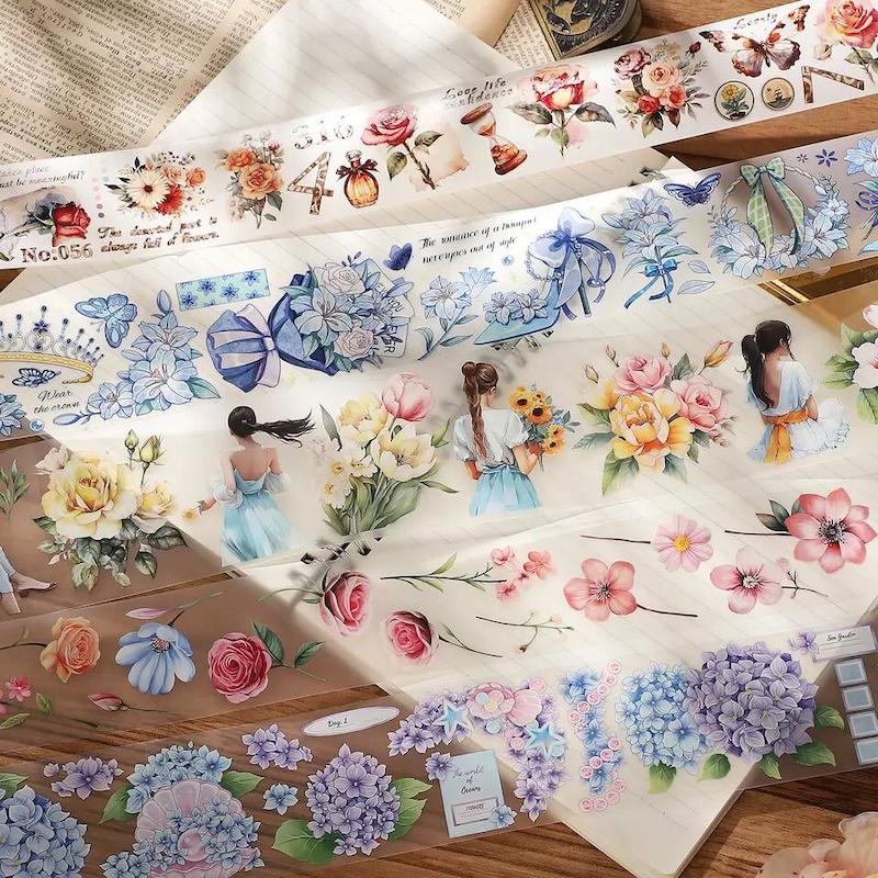 رول استیکر PET طرح گل سری Hydrangea