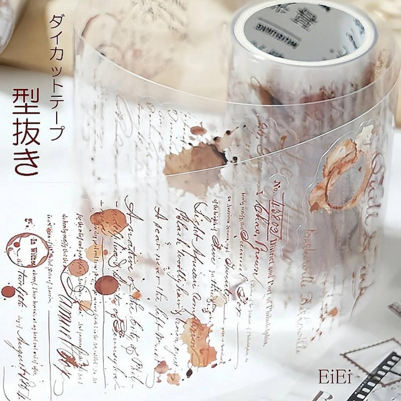 رول استیکر تکست و لکه قهوه