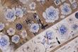 رول استیکر PET tape گل سری retro blue rose flowers